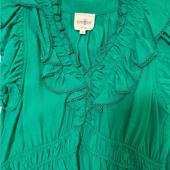 Kelly Green Tiered Ruffle Midi Dress - Picture 6 of 7